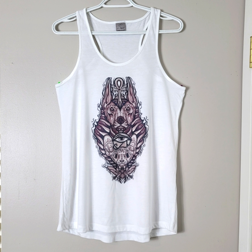 Girl tank tops custom art